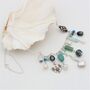 Turquoise And Green Gemstone Sterling Silver Charm Necklace, thumbnail 6 of 11