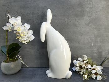 Large 43cm White Porcelain Floppy Ear Bunny Rabbit Gift, 6 of 12