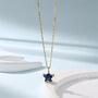 Sterling Silver Sapphire Blue Cz Star Pendant Necklace, thumbnail 2 of 11