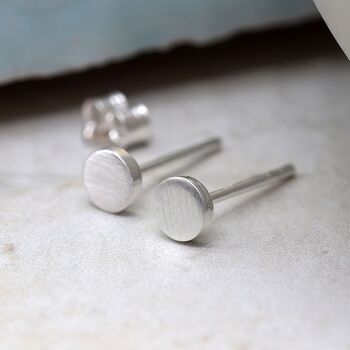 Tiny Sterling Silver Disc Stud Earrings, 5 of 11