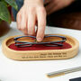 Personalised Stash Valet Tray In Oak And Leather, thumbnail 2 of 11
