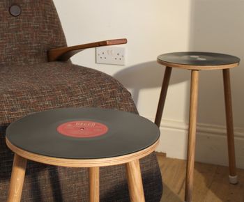 Vibyl Side Table Custom Made With Vinyl Records, 9 of 9