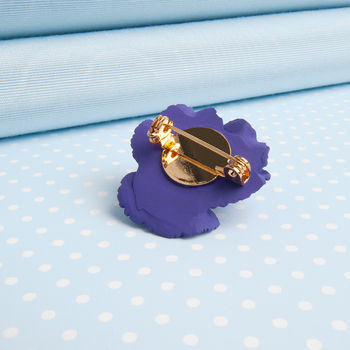Hand Painted Pansy Brooch In A Choice Of Colours, 5 of 6