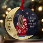 Personalised “First Christmas As An Auntie” Bauble – Custom Names And Illustration – I Love You To The Moon And Back Keepsake Ornament, thumbnail 1 of 6