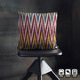 Multicoloured Zig Zag Ikat Cushion Cover, thumbnail 1 of 10