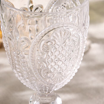 Set Of Four Baroque Glass Wine Goblets, 4 of 8
