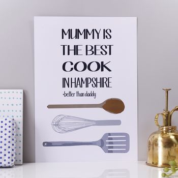 Personalised 'Mummy Is The Best Cook' Print, 3 of 9