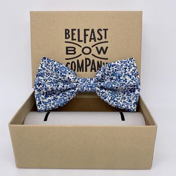 Liberty Bow Tie In Navy And White Ditsy Floral, 2 of 2