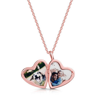 Drop Heart Locket 18 K Rose Gold Plated Silver, 2 of 5