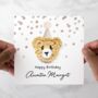 Personalised Crochet Bear Any Age Birthday Card, thumbnail 3 of 7