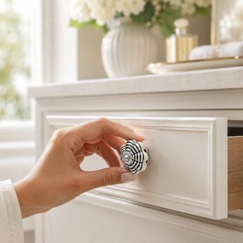 Monochrome Bloom Round Ceramic Knob, 5 of 9