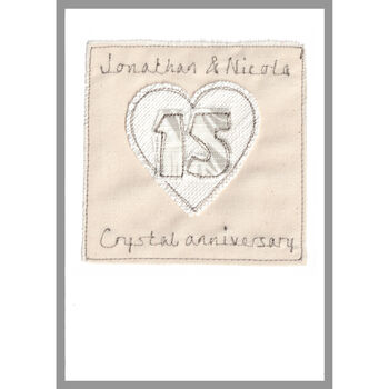 Personalised 15th Crystal Wedding Anniversary Card, 11 of 11