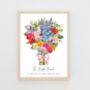 Personalised 40th Birthday Birth Flower Print, thumbnail 8 of 9