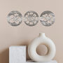 Set Of Three Round Flower Panels Metal Wall Art, thumbnail 5 of 11