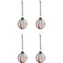 Red Stripe Silver Glitter Baubles Box Of Four, thumbnail 4 of 5