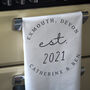New Home Est. Personalised Tea Towel, thumbnail 1 of 2