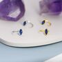 Marquise Sapphire Blue Cz Huggie Hoops, thumbnail 9 of 12