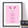 Wild Wild West Bull's Skull Art Print, thumbnail 2 of 3