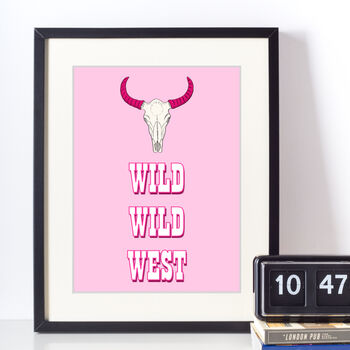 Wild Wild West Bull's Skull Art Print, 2 of 3