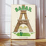 Babar The Elephant Paris Nursery Art Print, thumbnail 1 of 3