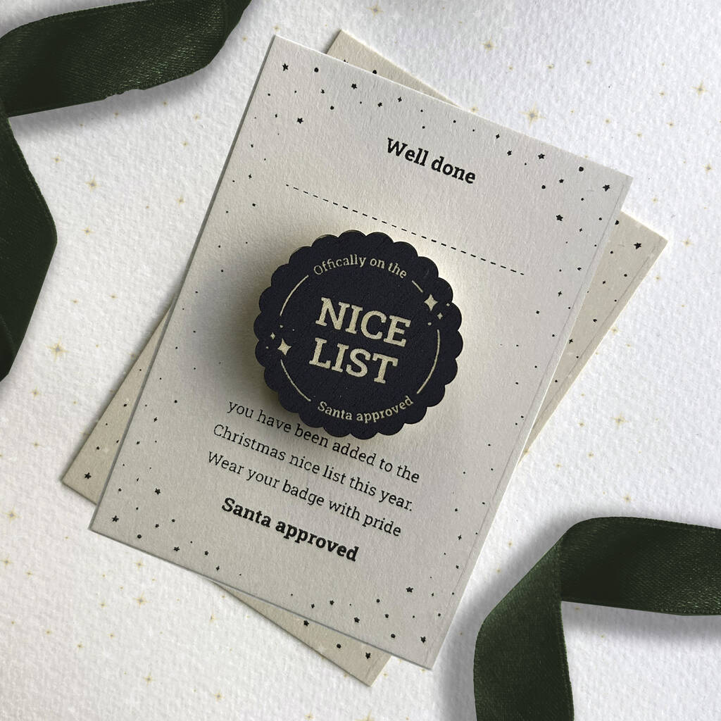 Nice List Christmas Pin Badge