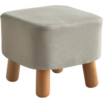 Wooden Footstool Ottoman Pouffe Padded Stool Chair, 8 of 12