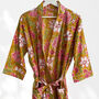Yellow Floral Print Cotton Dressing Gown Kimono, thumbnail 7 of 7