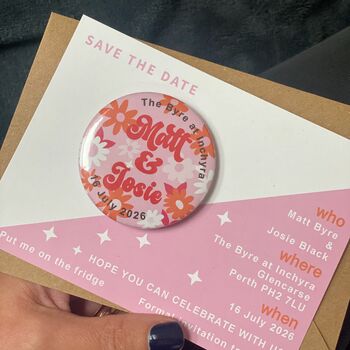 Colourful, Fun, Floral Save The Date Magnet, 5 of 5