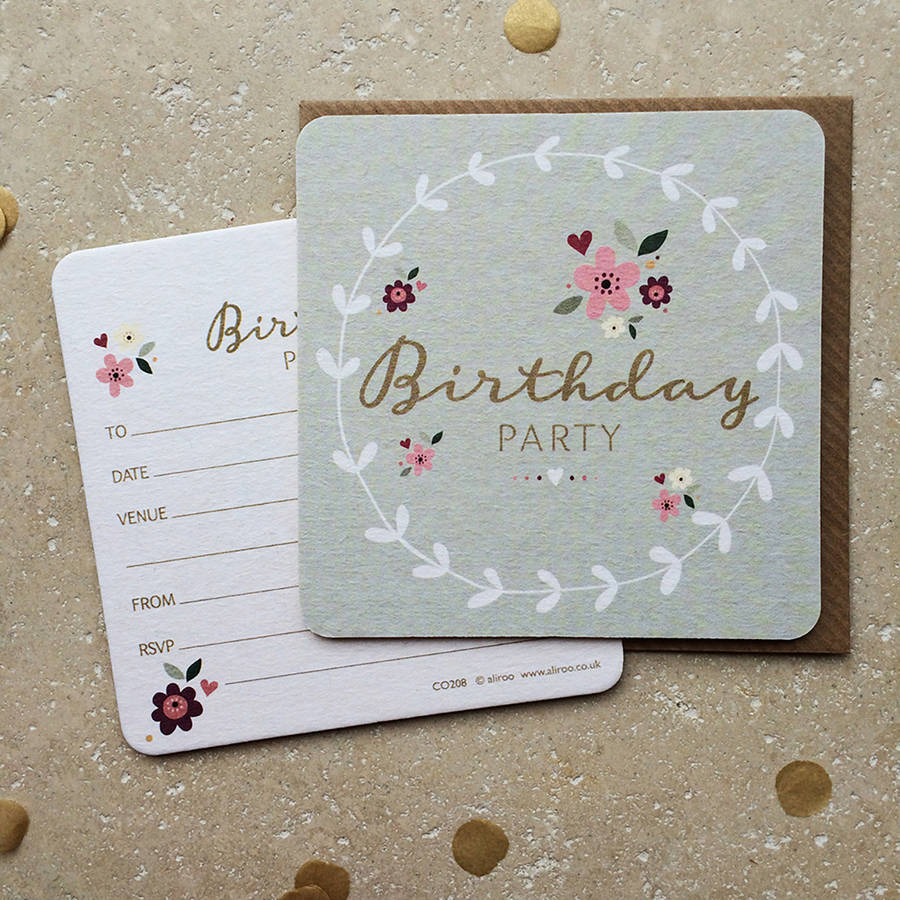 Birthday Party Coaster Invitations