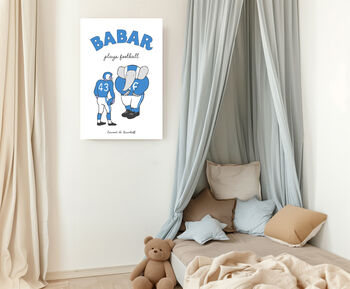 Babar The Elephant Football Art Print, 2 of 4