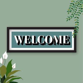 Welcome Framed Typography Print, 8 of 10