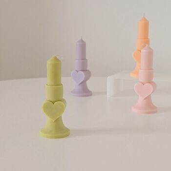 Pastel Heart Pillar Candle, 2 of 8