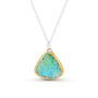 Emerald Turquoise Lagoon Teardrop Silver Pendant, thumbnail 2 of 4