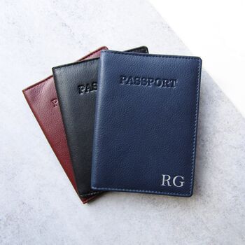 Personalised Leather Passport Cover, 3 of 7