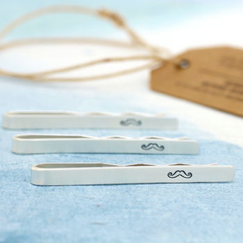 Personalised Moustache Cufflinks And Tie Clip Set, 8 of 11
