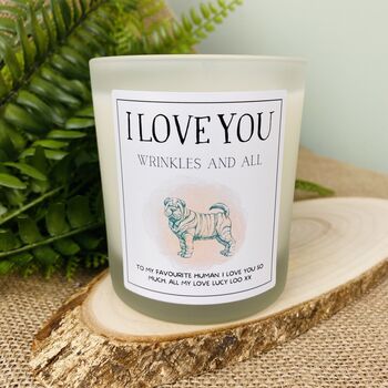 Personalised Love Your Wrinkles Valentines Candle, 3 of 11