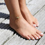 Personalised Gold Plated Bee Charm Anklet, thumbnail 4 of 5