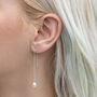 Sterling Silver Freshwater Pearl Threader Earrings, thumbnail 2 of 10
