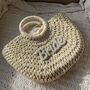 Large Bride Wicker Handle Basket Drawstring Bag, thumbnail 3 of 4