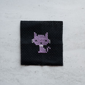 Kawaii Halloween Cat Mini Cross Stitch Kit, 7 of 8