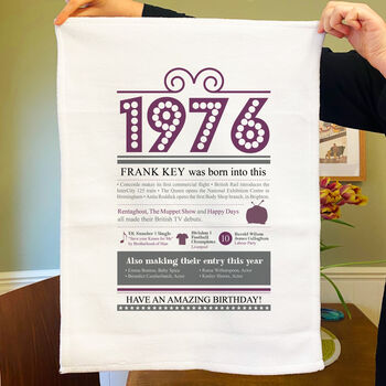 Personalised 50th Birthday Gift Microfibre Tea Towel, 4 of 9