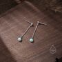 Water Green Opal With Chain Dangle Stud Earrings, thumbnail 5 of 12