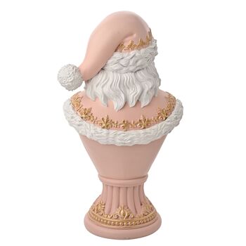 Regal Tidings Large Pink Blush Santa Bust Christmas Decoration, 4 of 5