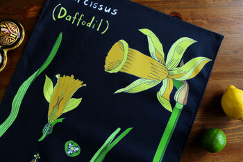 Illustrated Daffodil Tea Towel, 2 of 3