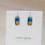 Rainbow Glass Drop Earrings, thumbnail 3 of 7
