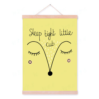 'Sleep Tight Little Cub' Illustrated Fawn Nursery Print, 3 of 3