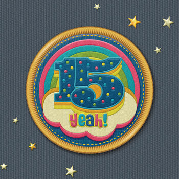 '15 Yeah!' 15th Rainbow Birthday Card, 2 of 4