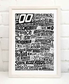 The Noughties 2000’s Decade Typography Print, 10 of 10