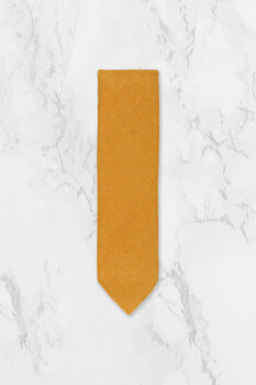 Wedding Handmade 100% Cotton Suede Tie In Yellow, 6 of 8