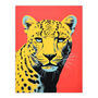 Vibrant Cheetah On Coral Bold Animal Wall Art Print, thumbnail 6 of 6